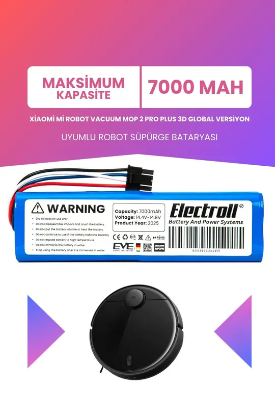 Xiaomi Mi Robot Vacuum Mop 2 Pro Plus 3d Global Versiyon 7000mah Batarya