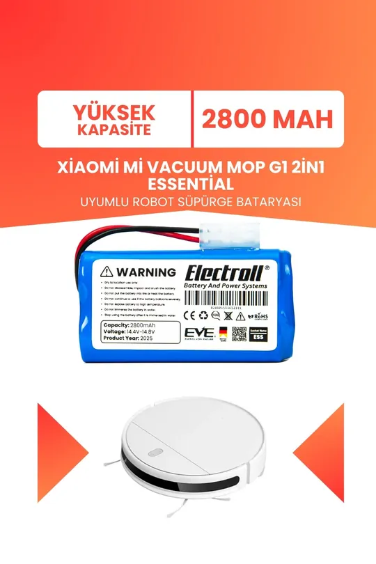 Xiaomi Mi Vacuum Mop G1 2in1 Essential Uyumlu Batarya 2800mah