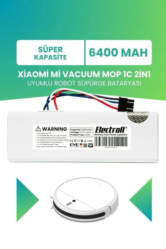 Xiaomi Mi Vacuum Mop 1c Uyumlu Batarya 6400mah