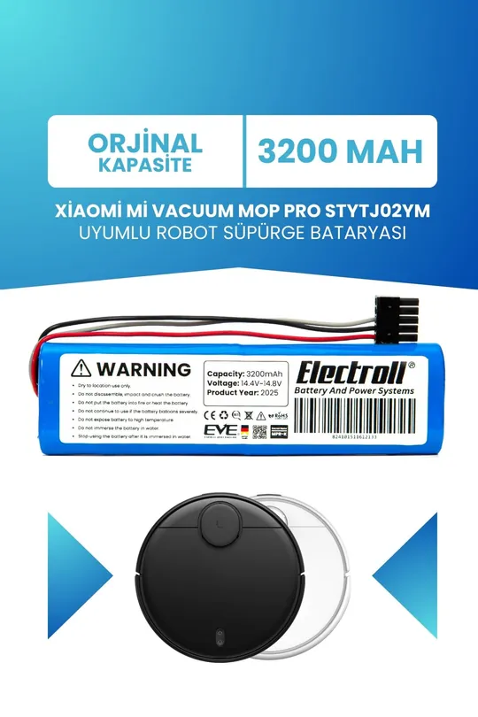 Xiaomi Mi Vacuum Mop Pro Stytj02ym Batarya 3200mah