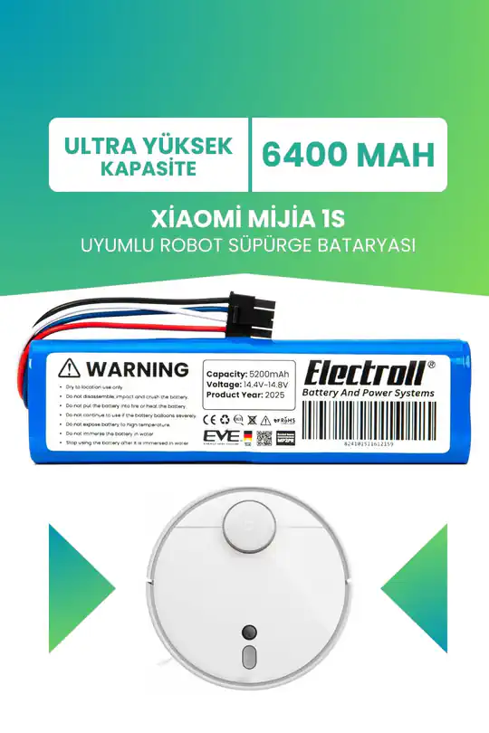 Xiaomi Mijia 1s Uyumlu Batarya 6400mah
