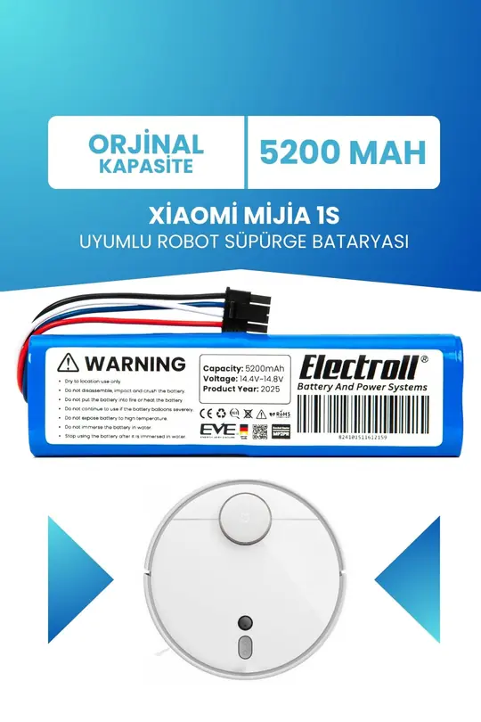 Xiaomi Mijia 1s Uyumlu Batarya 5200mah