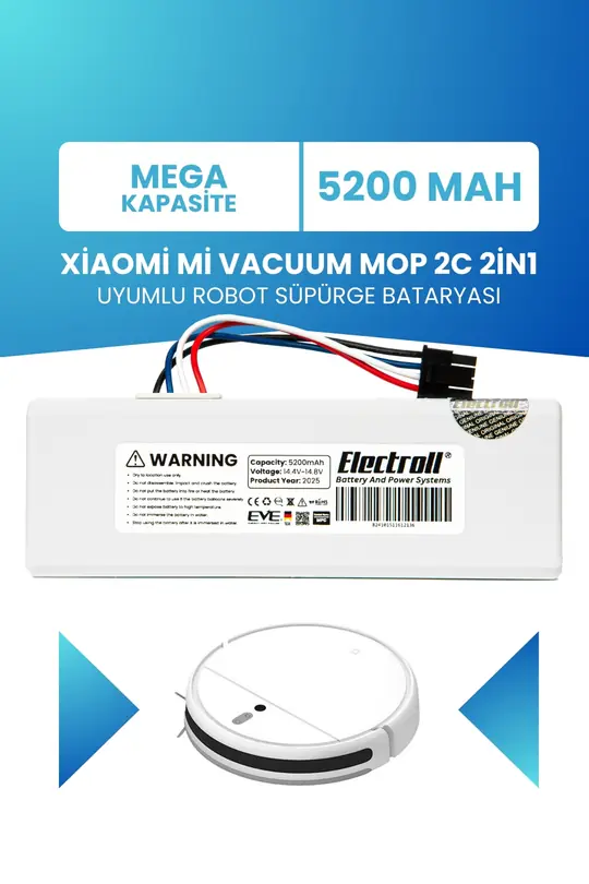 Xiaomi Mi Vacuum Mop 2c 2in1 Uyumlu Batarya 5200mah