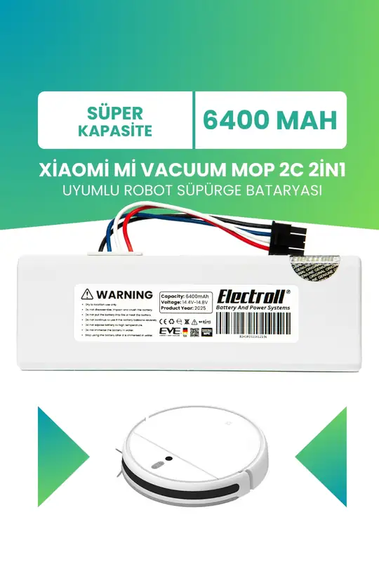 Xiaomi Mi Vacuum Mop 2c 2in1 Uyumlu Batarya 6400mah