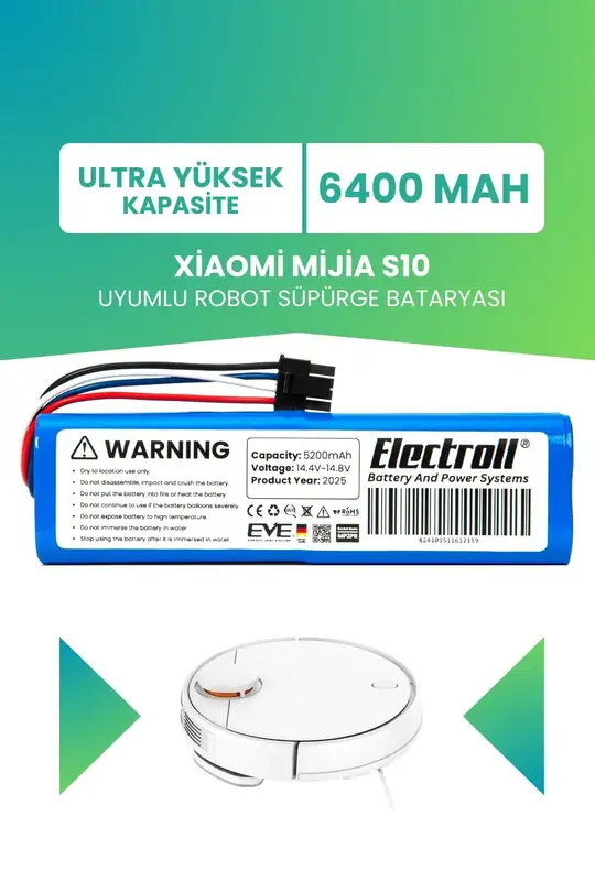 Xiaomi Mijia S10 Uyumlu Batarya 6400mah