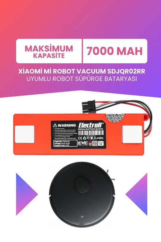 Xiaomi Mi Robot Vacuum Uyumlu Batarya 7000mah