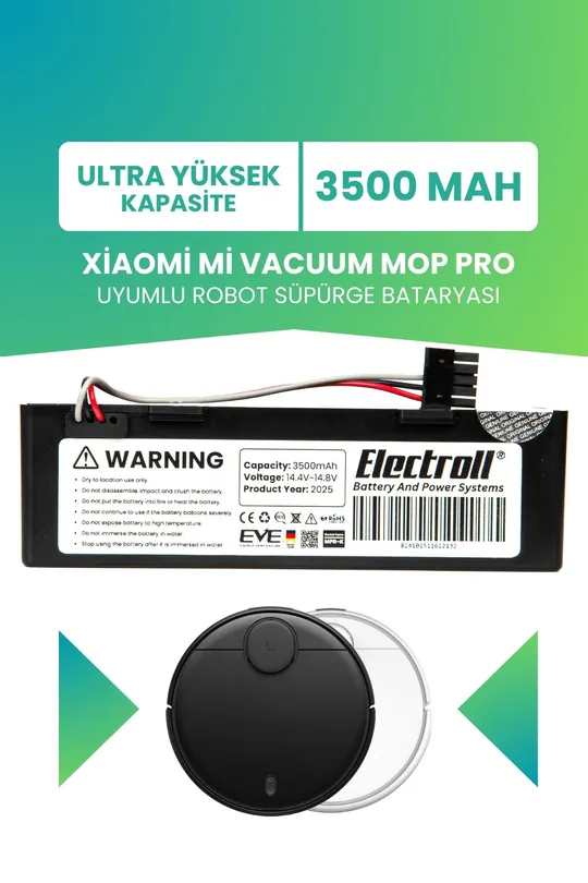 Xiaomi Mi Vacuum Mop Pro Stytj02ym Uyumlu Batarya 3500mah